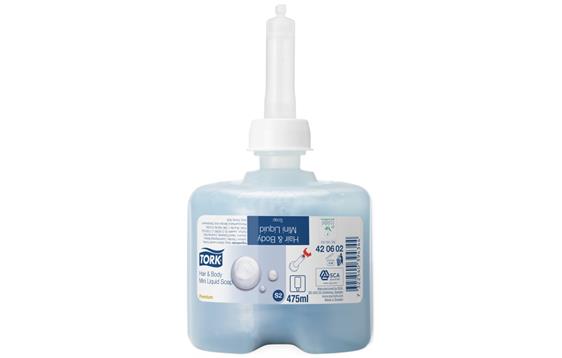706560 Tork 420602 Dusjsåpe Tork Premium Mini mild 475ml S2